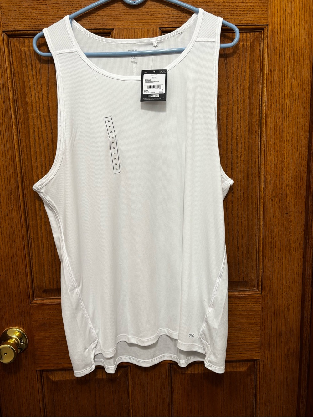 DSG Men's Run Stride Tank Top Pure White Size XL NWT